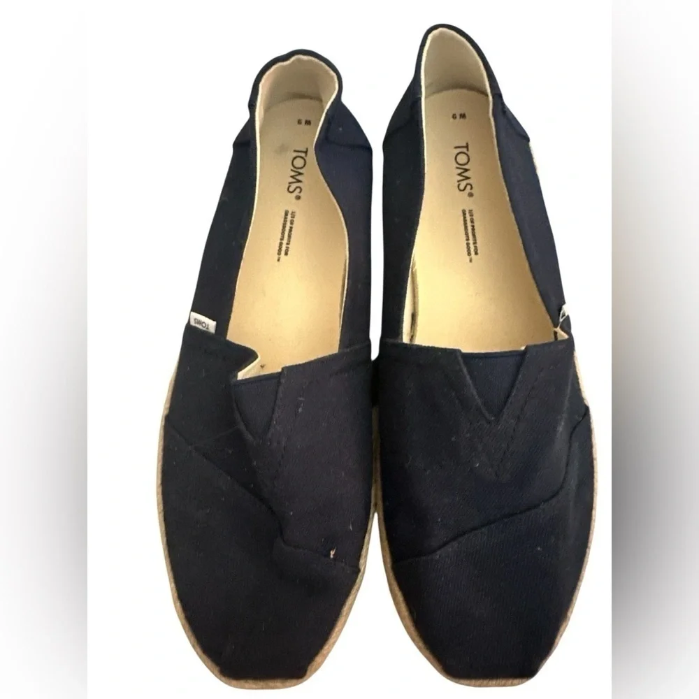 TOMS Dark Blue Alpargata Rope Canvas Espadrille size 9